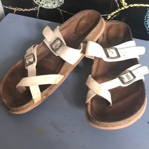 White & brown. Fake Birkenstock